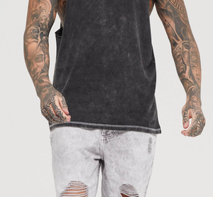 Camiseta sin mangas de gimnasio para hombre de nuevo diseño, ropa deportiva de secado rápido para Fitness, chalecos de estilo de lavado ácido, camisa, ropa deportiva de entrenamiento - Product Image 3