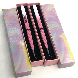 ที่หนีบขนตาปลอม45องศาสองสีเครื่องมือความงามที่หนีบติดเพชร - Product Image 1