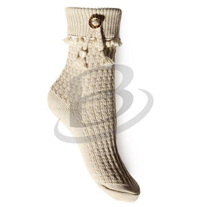 Chaussettes unisexe rétro 100 % laine respirantes, style coréen, à motif moucheté, avec nœud, confortables et élastiques, non tissées - Product Image 4