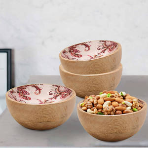 Tazón de comida de madera impreso de forma redonda Calidad superior Tazón de aperitivos de postre de tamaño personalizado a un precio asequible - Product Image 5