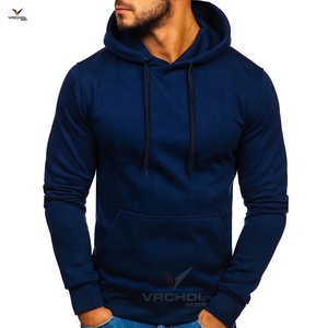 Sweatshirts longs en polyester de haute qualité conçus sur mesure sweats à capuche imprimés en sérigraphie solide pour hommes grande taille brodés - Product Image 1