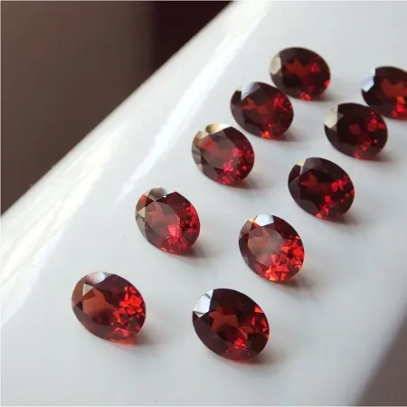 Batu permata potongan Oval Garnet merah alami 10x12mm batu permata longgar Semi mulia untuk pengaturan perhiasan harga dikalibrasi Per karat Online