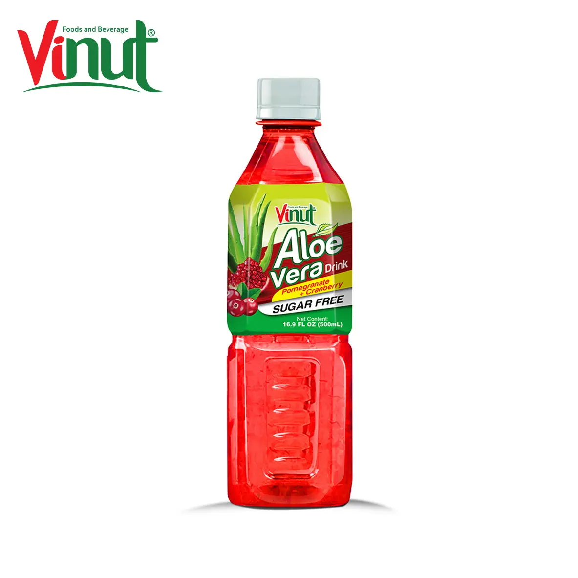 16.9 fl oz VINUT Bottle Free Sugar Aloe Vera Drink with Pomegranate & Cranberry aloe vera drink distributors juice Manufacturers