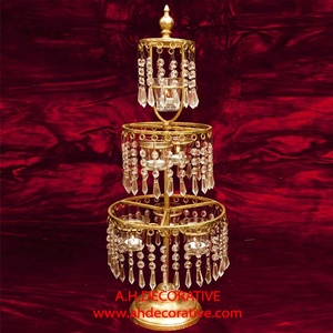 Crystal Chandelier 3 Tier Centerpiece Unique Design Luxury <b>Table</b> Top <b>Decoration</b> Metal Crystal Chandelier for <b>Decoration</b> - Product Image 2