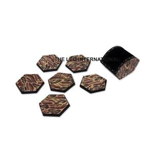 Tea Coaster and <b>Wood</b> Material Set of 4 Tea Coffee <b>Water</b> Vintage Handmade Dining <b>Table</b> for Hot Pots Usage - Product Image 2