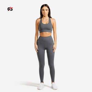 Ensemble de Yoga pour femmes, vêtements d'entraînement, Fitness, course, athlétisme, en Nylon Spandex, Logo personnalisé, soutien-gorge et Leggings avec impression - Product Image 1