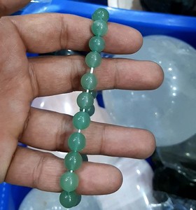 สร้อยข้อมือหินอเวนทูรีนสีเขียวธรรมชาติสร้อยข้อมือเครื่องประดับลูกปัดคาโบชองสําหรับฤดูร้อน - Product Image 1