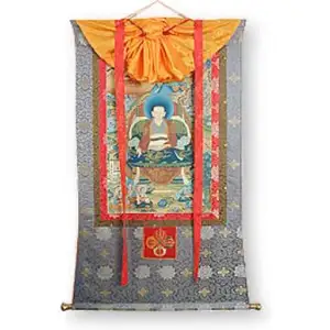 优质面料西藏小图片Mahakala Thangka印花画旗多色批发价格在德里