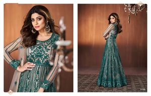 Prsenting Mới Miễn Phí Kích Thước Bộ Sưu Tập Bướm Lưới Với Công Việc Thêu Nặng Áo Choàng Anarkali Dài Với Bộ Sưu Tập Màu Sắc Độc Đáo - Product Image 3