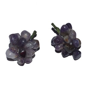 Colgantes de Ágata en Forma de Uva, Plata, Estilo Clásico, Piedra Natural, Dijes con Forma de Fruta, Lindos y Temáticos, para Aniversario, Uso Diario, Unisex - Product Image 1