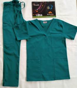 เสื้อสครับสำหรับพยาบาลผ้าสแปนเด็กซ์,สไตล์ล่าสุดใส่โลโก้ได้ตามต้องการเสื้อยูนิฟอร์มโรงพยาบาลขัดสแปนเด็กซ์ยืดได้ - Product Image 6