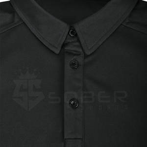 Hombre de secado rápido Atlético Casual para Polo camisetas sólido negro antiarrugas tejido de punto - Product Image 3