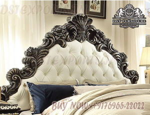 European Style Wooden Crafted <b>Bedroom</b> Set Hand Carved Wooden <b>Bedroom</b> Set in <b>High</b> <b>Gloss</b> Wooden Carved Black <b>White</b> <b>Bedroom</b> Set - Product Image 4