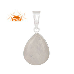 Pendentif massif en argent sterling 925, forme poire, pierre de lune arc-en-ciel, fournisseur de bijoux, collection classique - Product Image 1