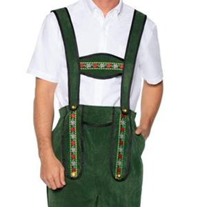 Latest Design Man Bavarian <b>Shorts</b> Leather Made Green Color <b>Slim</b> Fit German Traditional <b>Shorts</b> for Boys - Product Image 3