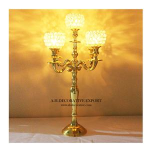 Candelabros de metal antiguo de cinco brazos hechos a mano, centro de mesa decorativo cuadrado con logotipo personalizado, respetuoso con el medio ambiente para bodas - Product Image 2