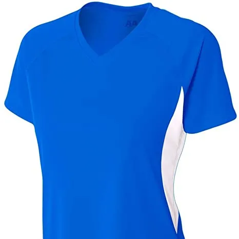 2022 명의 새로운 여자의 운동 습기 Wicking v-목 이중 색깔 성과 셔츠/제복 모든 스포츠: 축구, 소프트볼, 배구
