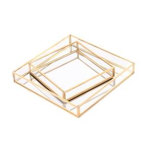 Plateau en verre en laiton pour la décoration de la maison et du bureau pour la vaisselle - Product Image 4