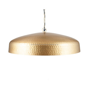 Metal Iron Hanging Pendent Lamp Home Living Room Decorative Pendant Hanging Lamp with Brass Antique Finished Hammered - Product Image 1
