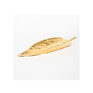 Custom-Size Gold-Colored Handcrafted Metal <b>Tray</b> Modern Style Decorative <b>Tray</b> for Home Use Available in <b>Round</b> or Oval Pattern - Product Image 3