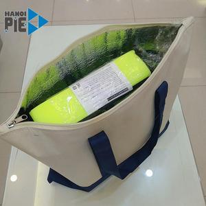 HanoiPie, fábrica de Vietnam, venta al por mayor, bolsas de algodón personalizadas, diseño con estampado de animales con mango plegable para un embalaje de compras conveniente - Product Image 3