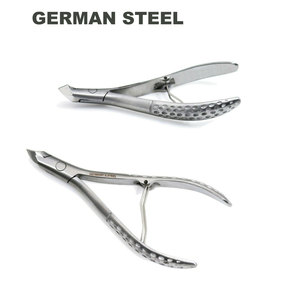 Professional German Steel PRO Cuticle Nipper Hangnail Cutter Trimmer Remover Curved Handle Wide Jaw Opening <b>Toes</b> Fingers - Product Image 4