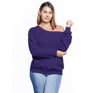 เสื้อสเวตเตอร์ขนแกะแบบลำลองสำหรับผู้หญิงแขนยาวคอกว้างด้านหน้าพิมพ์โลโก้ตามสั่งสำหรับฤดูหนาว - Product Image 6