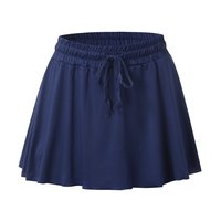 Shorts de sport de yoga pour femmes, double couche, taille haute élastique, en spandex, coupe ample, couleur unie, pour entraînement et fitness, marque personnalisée