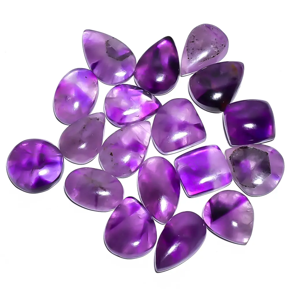 Natural Purple Amethyst Loose Gemstones Cabochon Alta Qualidade Ametista Gem Stones em todas as formas e tamanhos em Bulk Supply