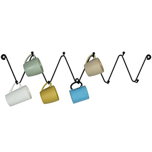 Porte-tasse mural en métal noir fer - Product Image 2