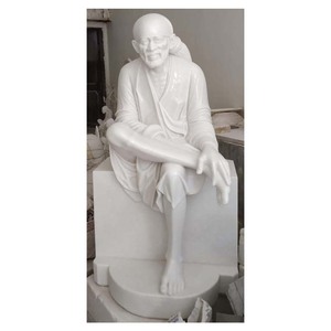 White Marble Indian Religious Lord Sai Baba Sculpture - Product Image 1