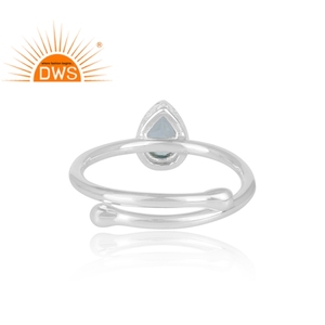 Per Cut Blue Topaz Gemstone <b>Ring</b> Jewelry Supplier Fine <b>Silver</b> <b>Adjustable</b> Girls <b>Ring</b> Jewelry Wholesaler - Product Image 4