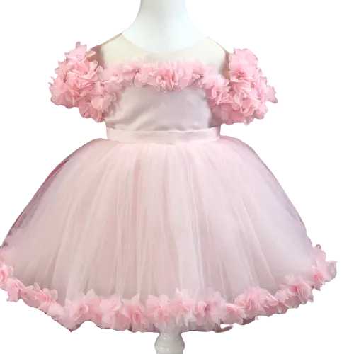 فستان من التول للفتيات الصغيرات, فستان من التول الوردي الحديث عالي الجودة بتصميم جديد مخصص للبيع بالجملة
