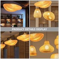 HOT DEALS HOCHWERTIGE gewebte Bambus Pendel leuchte Laterne Decken leuchte Wicker Light mit Cloud Shade für Home Decor