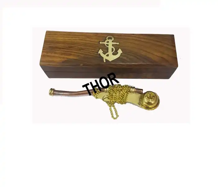 Nautical Maritime Brass/Copper Boatswain Whistle~Bosun Call