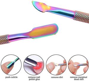 Ensemble professionnel de pinces et repousse-cuticules, articles multicolores pour cuticules fabriqués en acier inoxydable de haute qualité par Life Care Inst - Product Image 5