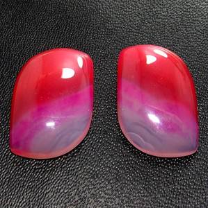 Par de cabujón con forma de hoja de ágata con bandas rosas, piedras preciosas sueltas lisas pulidas de increíble calidad para la fabricación de joyas, piedra Natural - Product Image 1