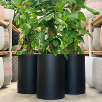 Bac à jardinage en fibre de verre grande taille, décoration cylindrique, pot de fleurs pour l'extérieur, jardinière, couleur blanche, pour plantes
