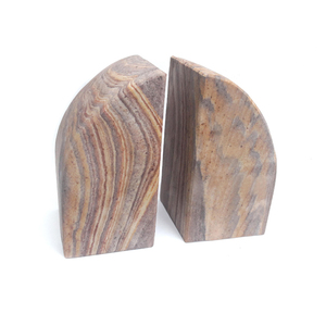 Marble Bookend Heavy Stone Natural <b>Sandstone</b> Non Skid With Felt Pads for Home Office Use Luxury High End for Home Decoration - Product Image 1