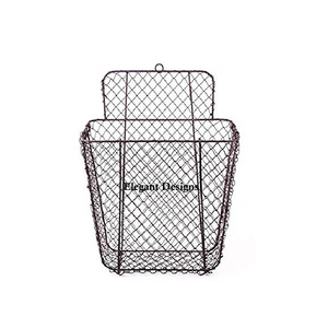 Última llegada del fabricante, cesta de hierro de Color personalizada, colgante de pared de Metal hecho a mano, almacenamiento de cocina de lujo de venta rápida - Product Image 5