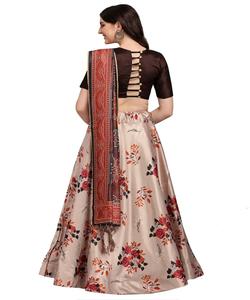 Lehenga Choli imprimé en soie à la mode avec Dupatta vêtements traditionnels prix de gros vêtement ethnique vêtement - Product Image 4