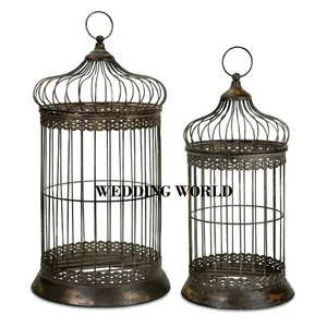 Grandes cages à oiseaux suspendues en fil métallique pour l'extérieur, ensemble de deux cages à oiseaux avec revêtement en poudre noire, excellente conception, disponible dans toutes les tailles