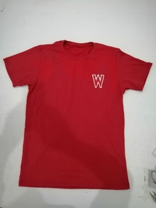Wholesale 100% Cotton Red Tshirt Printing Short Sleeved T-shirt Printed V Neck T Shirt For Women - Product Image 3