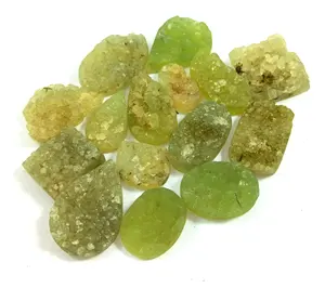 Prehnite naturale Druzy sciolto Cabochon Mix forma e dimensioni Prehnite Druzy pietre preziose lotto per la creazione di gioielli