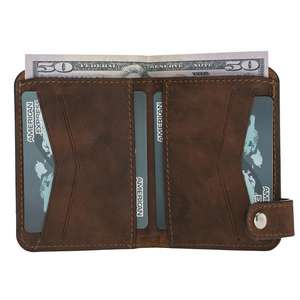 Porte-cartes OSCAR en cuir véritable fait main, avec clip en métal aluminium, logo personnalisable, protection RFID - Product Image 3