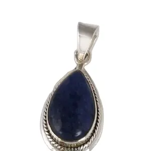 Nieuwe Ontwerp Natuurlijke Lapis Lazuli Edelsteen Handgemaakte Hanger 925 Sterling Zilveren Sieraden Groothandel Fabriek Prijs