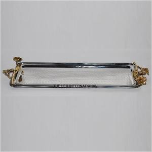 Plateau rond antidérapant de luxe pour plateaux de mariage, vente en gros - Product Image 2