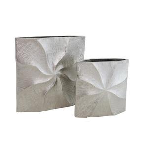 Impresión de logotipo personalizado, jarrones de Metal chapados en níquel, Estilo vintage, informal, moderno, contemporáneo, diseño abstracto - Product Image 1