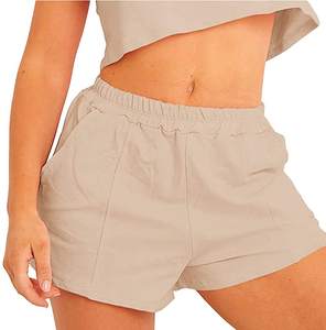 Offre Spéciale mode crop top à manches courtes femmes hoodies velours tissu rose tenues deux pièces plussize courtes ensemble Prix raisonnable - Product Image 5