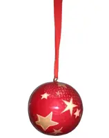 गर्म बेच लाल Decal मुद्रित क्रिसमस पेड़ सजावट फांसी गेंद आभूषण